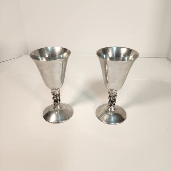 Vintage Plator Silverstone Grape Leaf on Handle Goblet Made In Spain (12) - Picture 5 of 5